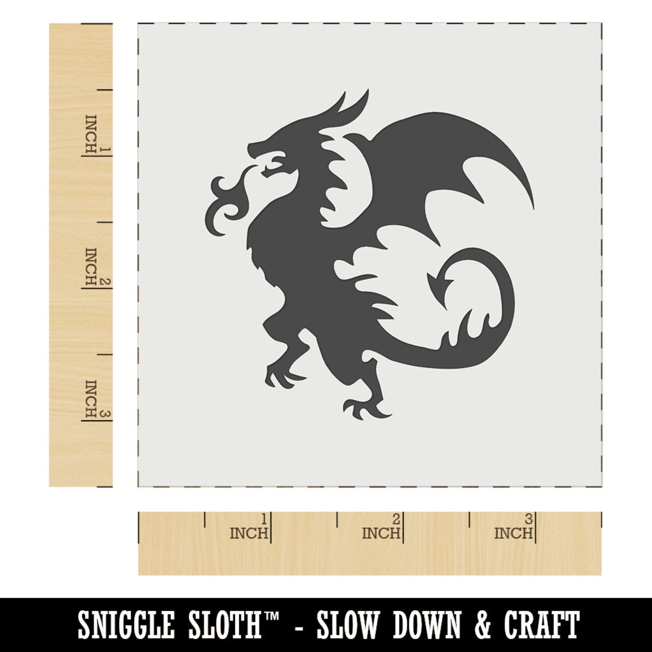 Wyvern Dragon Fantasy Silhouette Wall Cookie DIY Craft Reusable Stencil